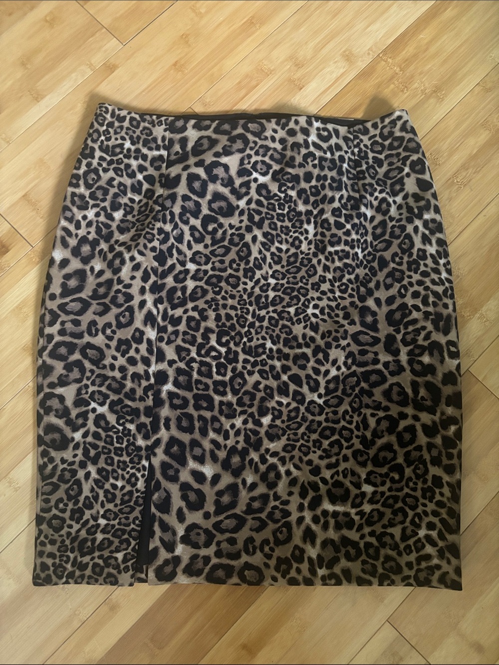 White House Black Market Leopard-Print Pencil Skirt - Black & Tan